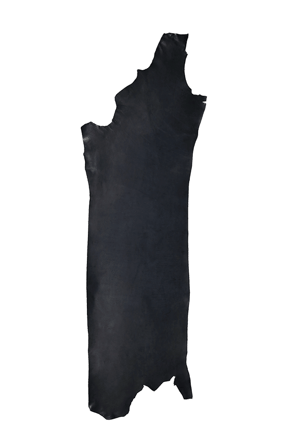 Drum Dyed Back Black Leather Hide